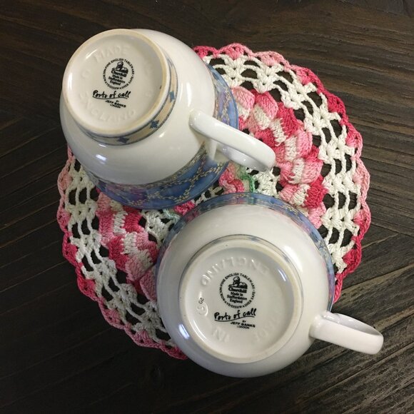 Churchill 'Ports of Call' Jeff Banks Two Matching Cups and Saucers - Picture 12 of 13